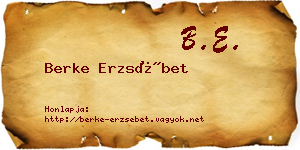 Berke Erzsébet névjegykártya